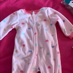 Body suit with heart poka dots